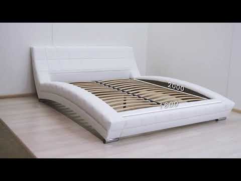 Двуспальная кровать Оливия 160 арт. Дарлинг грей сандал (светло-серый) с основанием в Новосибирске - видео 1