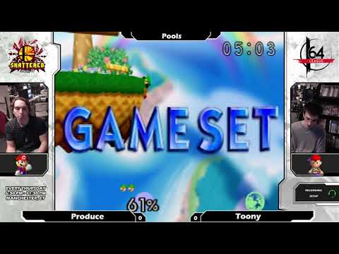 Smash 64: Toony (Mario) V Produce (Ness/Luigi) - Shattered 100 Tourney