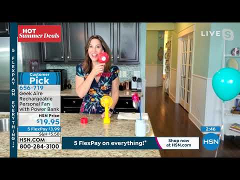 Geek Aire Rechargeable Personal Fan with Power Bank