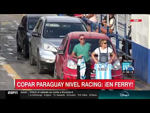 Racing copando Paraguay en ferry