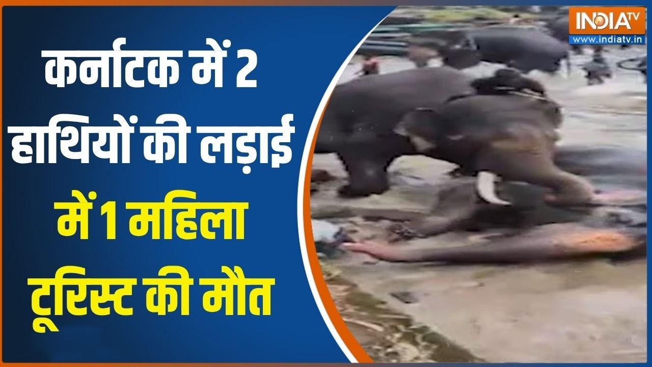 Breaking News:कर्नाटक में 2 हाथियों की लड़ाई में 1 महिला टूरिस्?