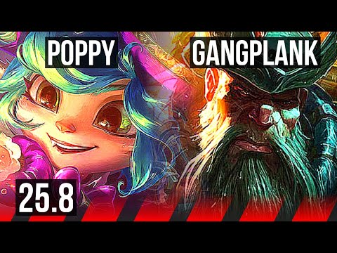 POPPY vs GANGPLANK (TOP) | 14/3/9, Dominating | KR Diamond | 25.8
