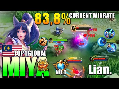 Miya 83,8% Current Winrate, so Ezz Carry This Game!! Perfect Play | Top 1 Global Miya by Lian ~ MLBB