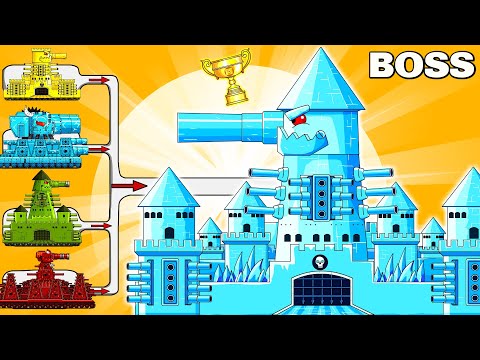 Monster tank: IRON CASTLES ICE vs MEGA TANK  - Cartoons about tank/Nina tank cartoon