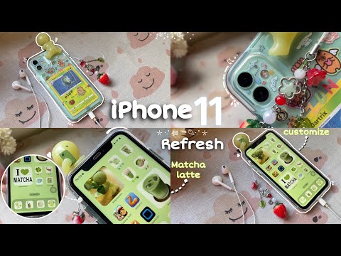 iPhone 11 (mint) ♡ Refresh in 2025 ✦ Aesthetics home screen (matcha latte) customization ✮