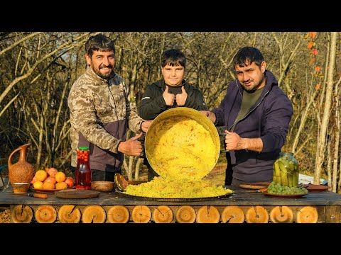 Azerbaijani Chicken Rice Pilaf Recipe: Village Cooking in Nature | Authentic Azerbaijani Cooking