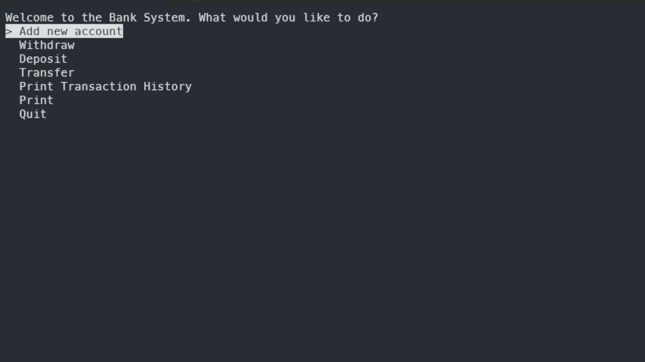 Banking System