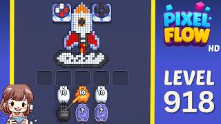 Pixel Flow Level 918 Solution Walkthrough