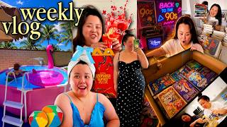 VLOG: this felt like the perfect 2000s summer day… ☀️ pool party, VHS collection + bestie sleepover!