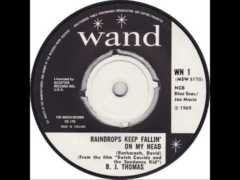 UK New Entry 1970 (37) B.J. Thomas - Raindrops Keep Fallin' On My Head