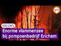 Loodsen en woningen getroffen door zeer grote brand in Erichem