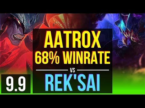 AATROX vs REK'SAI (JUNGLE) | 3 early solo kills, 68% winrate | Korea Grandmaster | v9.9