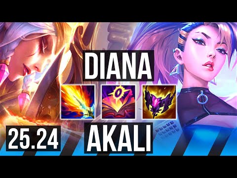 DIANA vs AKALI (MID) | EUW Diamond | 25.24