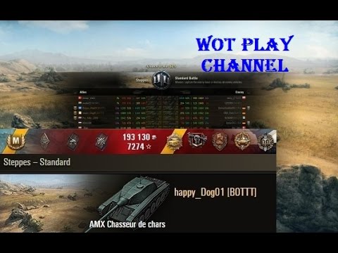 AMX Chasseur de chars  7.5 K dmg - 11 kills - 1 vs 4   Steppes  Replay  World of Tanks 0.9.15