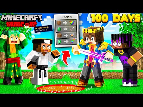 100 days But BIOMES TRADE OP ITEMS In Hardcore Minecraft 😱