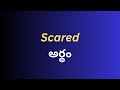 Scared Meaning In Telugu With Examples Scared తెలుగు లో అర్థం
