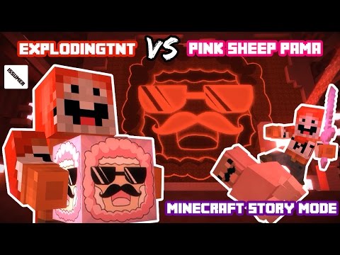 Pink Sheep PAMA VS ExplodingTNT Bloody Fight! Minecraft Story Mode (Famous Youtuber Theme)
