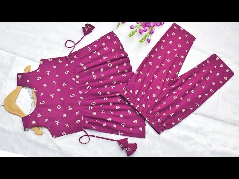 Kids Naira Style Kurti Pant Cutting and stitching ll Baby Suit cutting