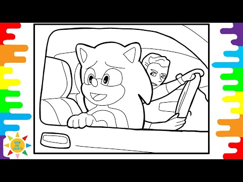 Sonic Coloring Page | Sonik  In The Car Coloring |  Unknown Brain & Kyle Reynolds - I'm Sorry Mom