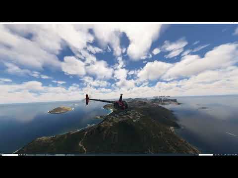 A R22 Helo, Tours The "Gustavia Lighthouse", In St. Barts, Caribbean & Returns To "Fourchue Island".