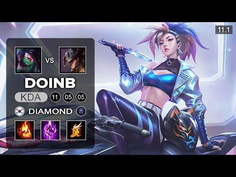 Doinb Akali Mid vs Twisted Fate - KR Diamond Patch 11.1