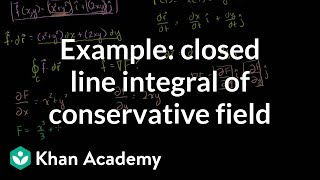 Example of Closed Line Integral of Conservative Field