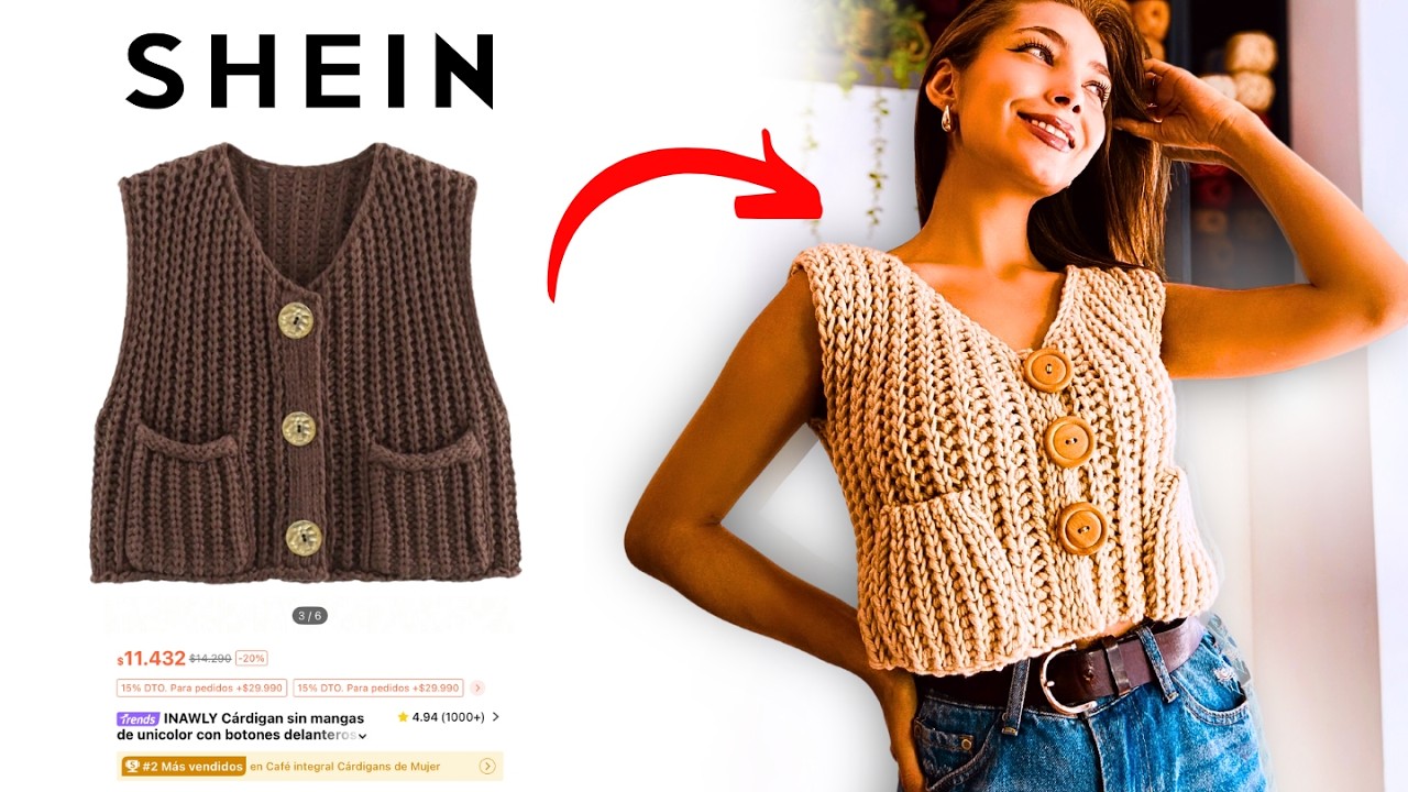 How to Knit a VIRAL Shein Vest in Just a Few Hours! - Complete Step-by-Step Tutorial