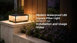 Professional Installation Guide — Square Outdoor Pillar Lights (SKU: HA080597)
