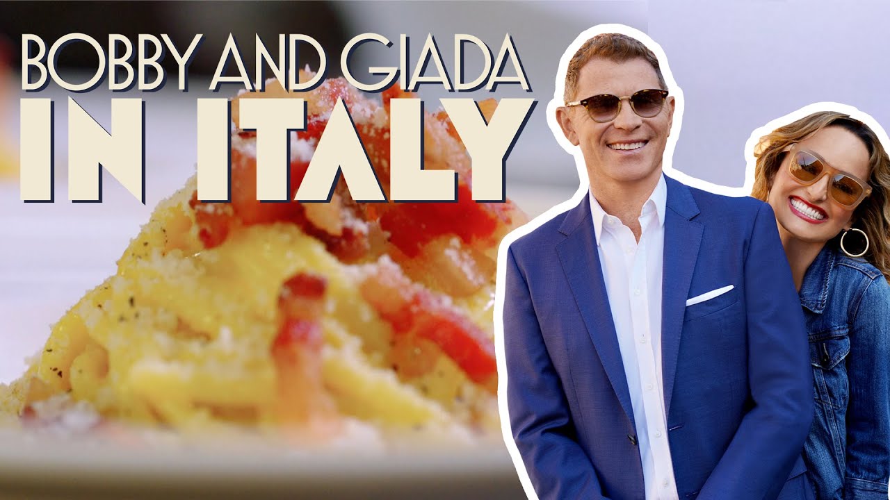 Bobby Flay And Giada De Laurentiis Eat Iconic Pasta Alla Carbonara In