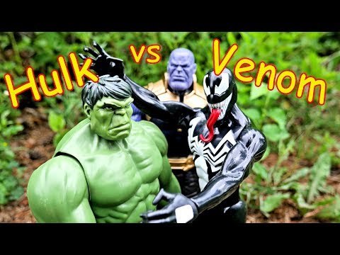 Venom vs Hulk + Thanos vs  Avengers Thor, Spiderman & Ultron Epic Action Figure Battle!