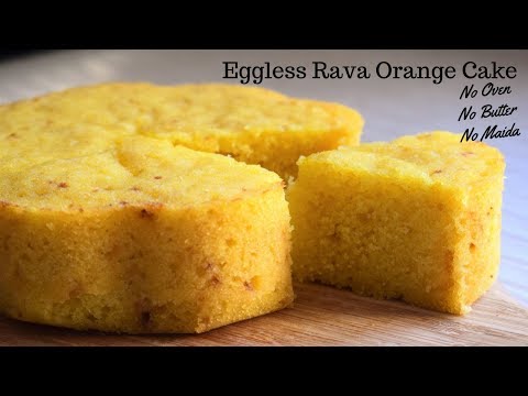 खट्टा-मीठा ऑरेंज सूजी केकOrange Rava Cake~No egg No Oven No Maida No Butter~Food Connection Video