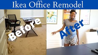 DIY Ikea Office Remodel | Ikea Alex Desk | Office remodel before and after
