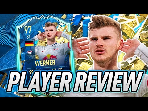 97 TEAM OF THE SEASON TIMO WERNER PLAYER REVIEW! INSANE 97 RATED TOTSSF WERNER PLAYER REVIEW!