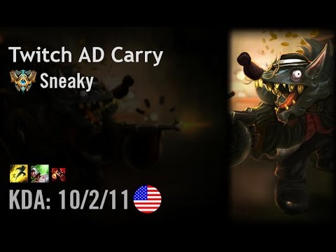 Twitch AD Carry vs Ezreal - Sneaky - NA Challenger Path 6.6