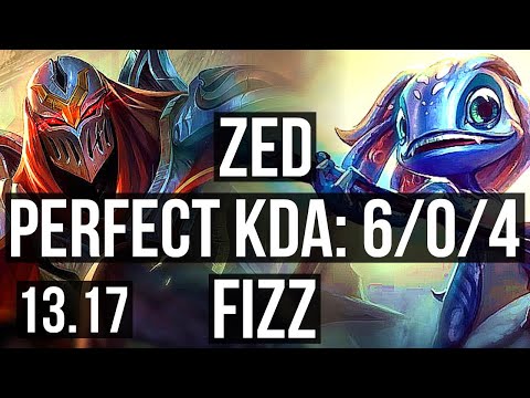 ZED vs FIZZ (MID) | 6/0/4, 400+ games, Dominating | NA Master | 13.17
