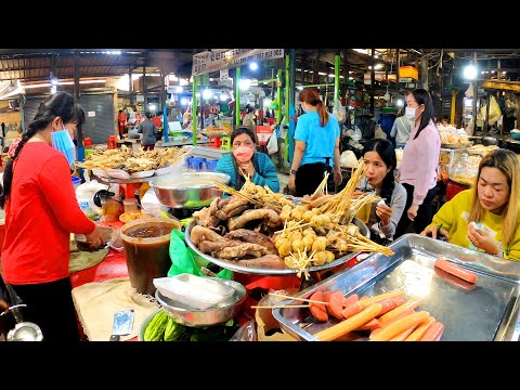 So Yummy Food for Lunchtime at Boeung Keng Kang Market Phnom Penh, Cambodia Street Food