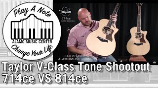Video thumbnail for New For 2018 Taylor V-Class Acoustic Guitar Tone Shootout - 714ce VS 814ce by Alamo Music Center