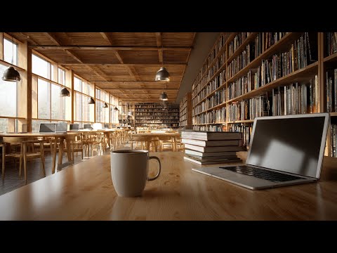 Quiet Library Workspace Ambience with Typing, Soft Talking & Page Turning | Focus Background Noise