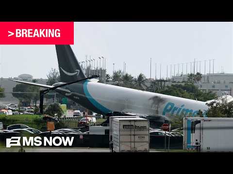 BREAKING: Cargo plane overuns runway at Miami International Airport