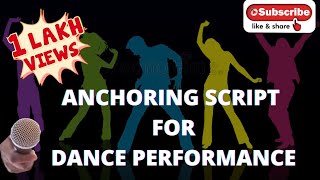 Anchoring Script for Dance Performance #anchoringscript #dance #anchoring #scripts