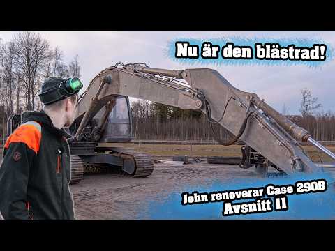 Maskinen blästrad  -  Bara lite lack kvar! | John renoverar Case 290B | Avsnitt 11