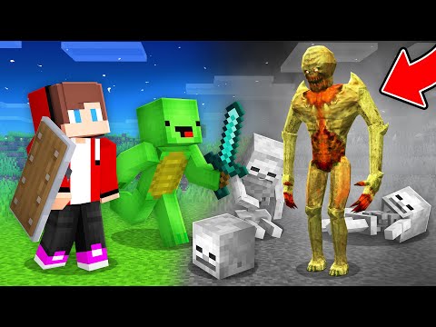 Escape from Scary Skeleton Mutant in Minecraft