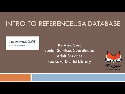 Intro To Referenceusa Database