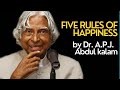 Five Rules Of Happiness By A P J Abdul Kalam Motivational Quotes
