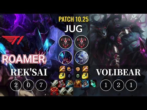 T1 Roamer Rek'Sai vs Volibear Jungle - KR Patch 10.25