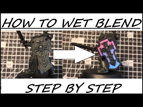 How to Wet Blend - Warhammer 40K Indomitus Space Marine Bladeguard Veteran Shield - The TranSisters
