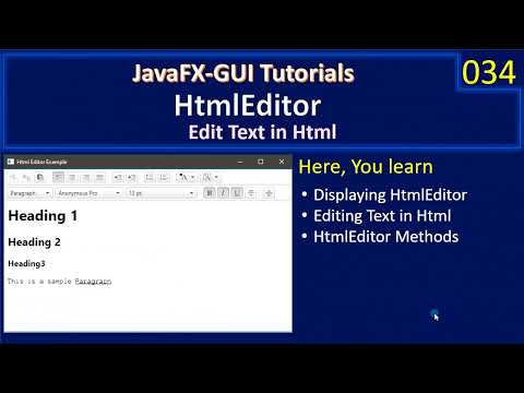 Html Editor | Display Html Editor | JavaFx GUI Tutorial #34