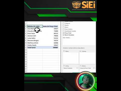 shorts de Excel usando a Análise Rápida