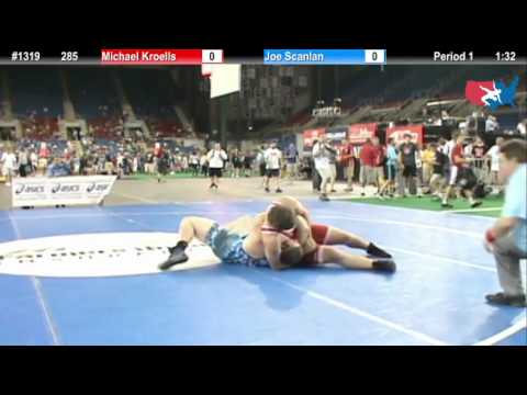 Fargo 2012 285 Round 2: Michael Kroells (Minnesota) vs. Joe Scanlan (Iowa)