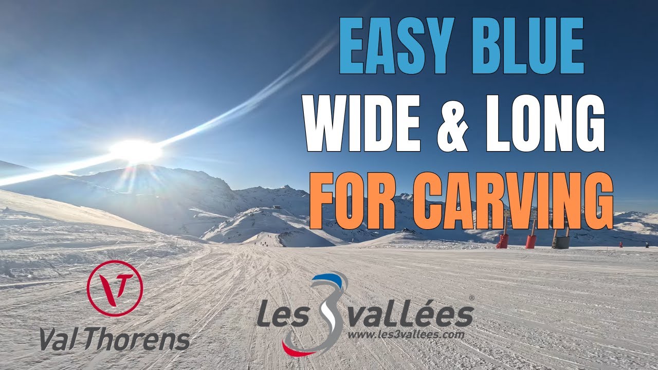POV Skiing Pluviometre — wide blue, Val Thorens 4K